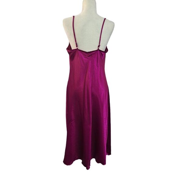 Bebe Women's Y2K Made In USA Fuchsia Cowl Neck Spaghetti Straps Slip Dress Large - Picture 4 of 8